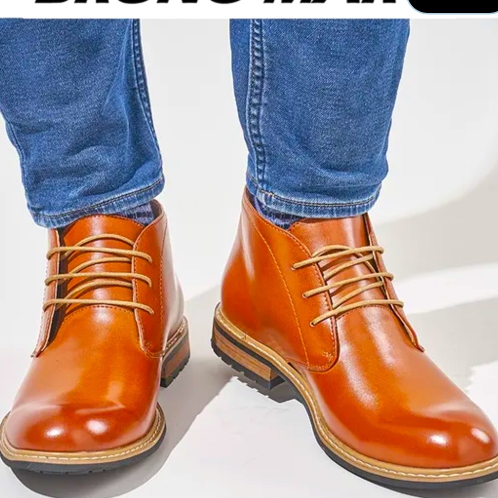 BRUNO MARC BROWN CHUKKA ANKLE BOOTS SIZE 12